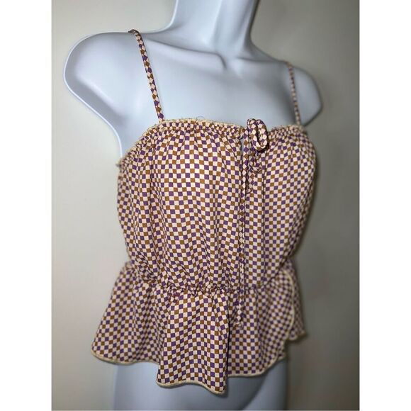 NEW! Women’s Smocked Peasant Camo Top Small - Picture 2 of 8